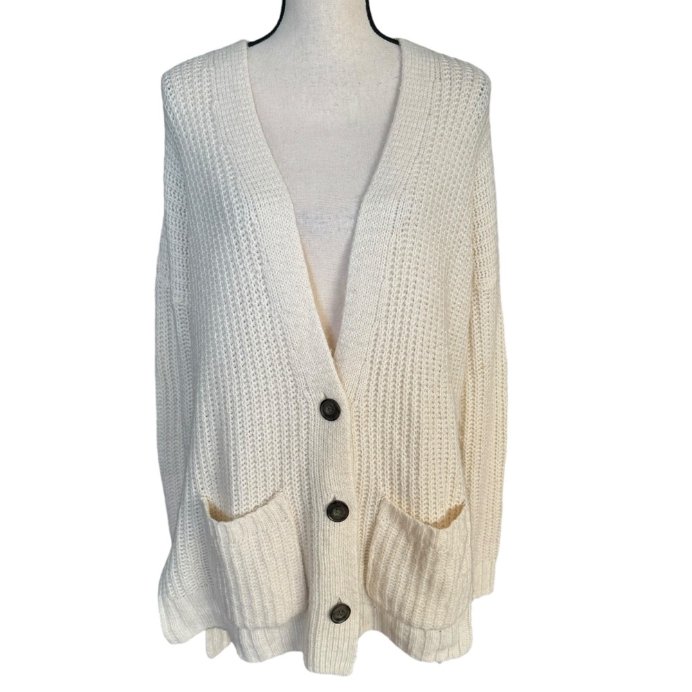 62. Abercrombie & Fitch Ivory Cardigan Sweater - Picture 1 of 4